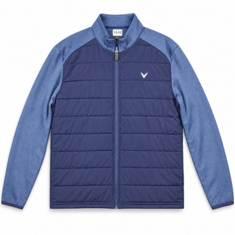 Callaway Quilted Golf Jacket Mens Large Blue Full Zip Colorblock Flawed